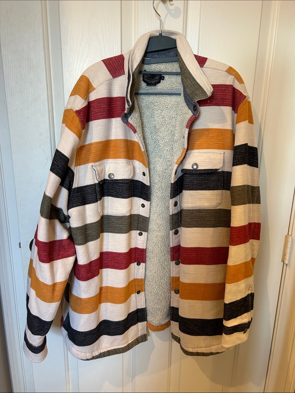 Men's Pendleton Striped Sherpa-Lined Jacket - Multi